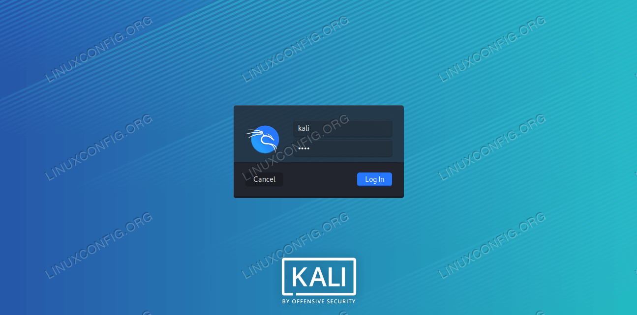 نسيت باسورد kali linux